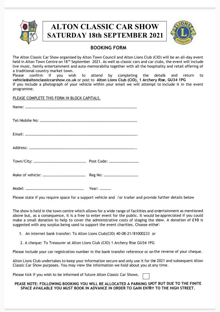 SurreyHillsMini's tweet photo. If anyone is interested in attending the Alton Classic Car Show on Saturday 18th September this year, I have attached some information. https://t.co/y9qOrAeMdM https://t.co/6kNxzCjFod