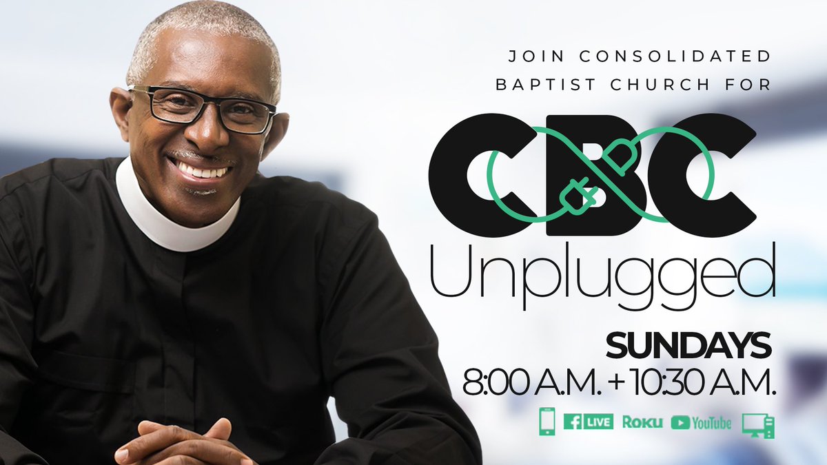 ConsolidatedBap's tweet photo. Sunday’s coming & we’re excited about it! Join us on any of our digital platforms, invite a friend and worship with us at 8am or 10:30am. #CBCUnplugged https://t.co/yYZ3bbiT48