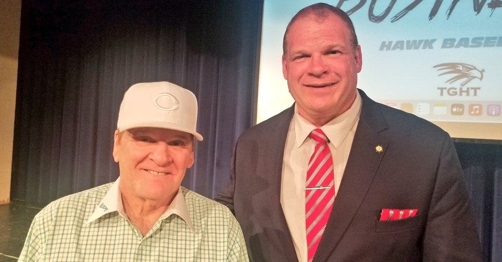 GlennJacobsTN's tweet photo. It was an honor to introduce @PeteRose_14 at tonight's @hvabaseball banquet! https://t.co/Hhv9g24ndk