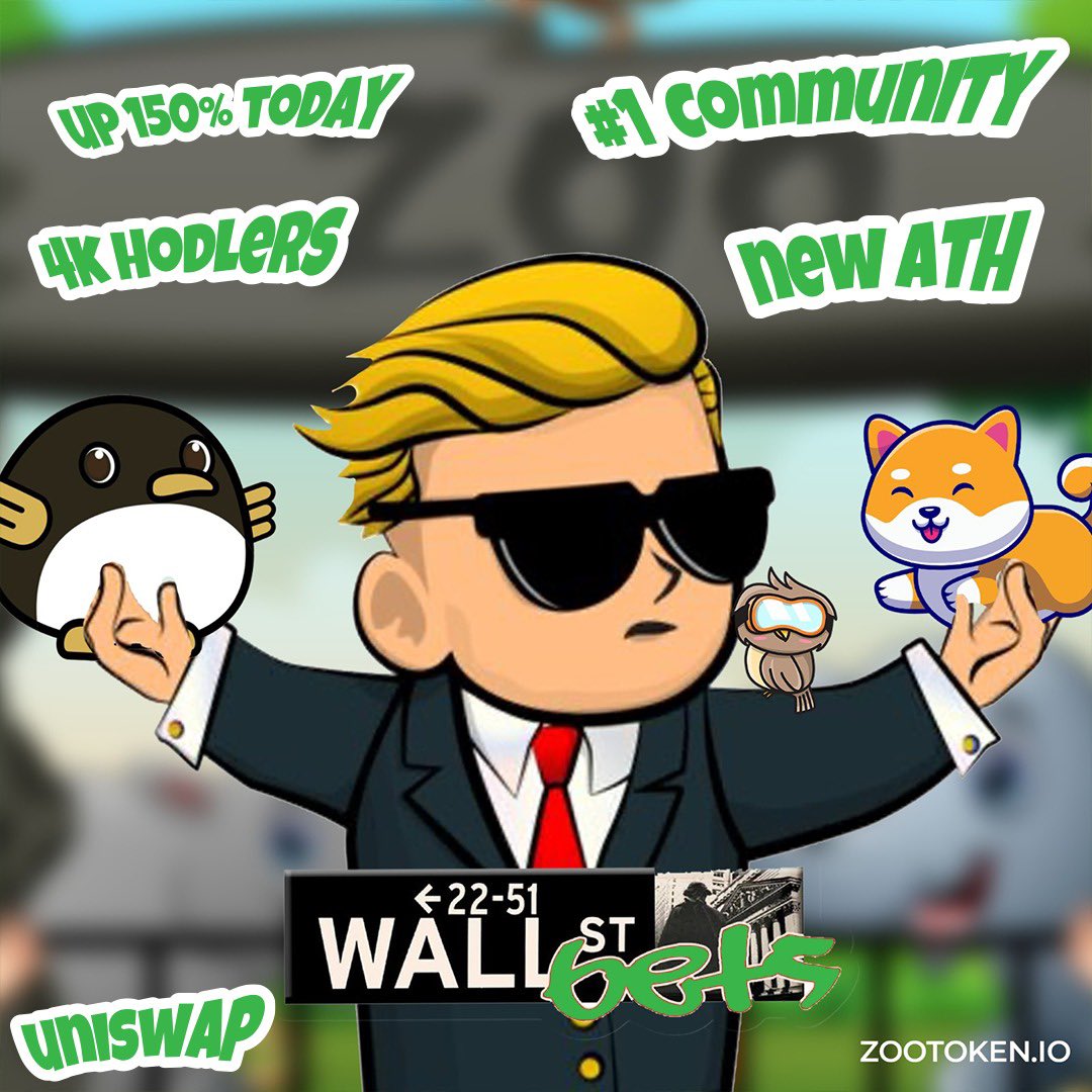 ZooTokenio's tweet image. WSB X $ZOOT 🚀 RT if you’re holding #Zootoken #Moonshot