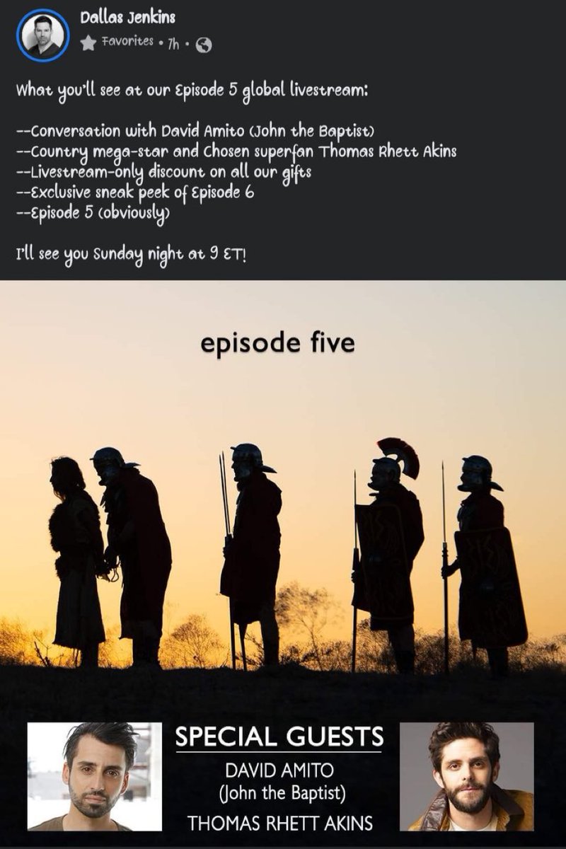 wordsfromwags's tweet photo. If you haven’t started @thechosentv binge watch tonite. The sooner you start the sooner you can start watching the second time with others. 

⬇️⬇️Your’re welcome⬇️⬇️ https://t.co/9ekM22YUr4
