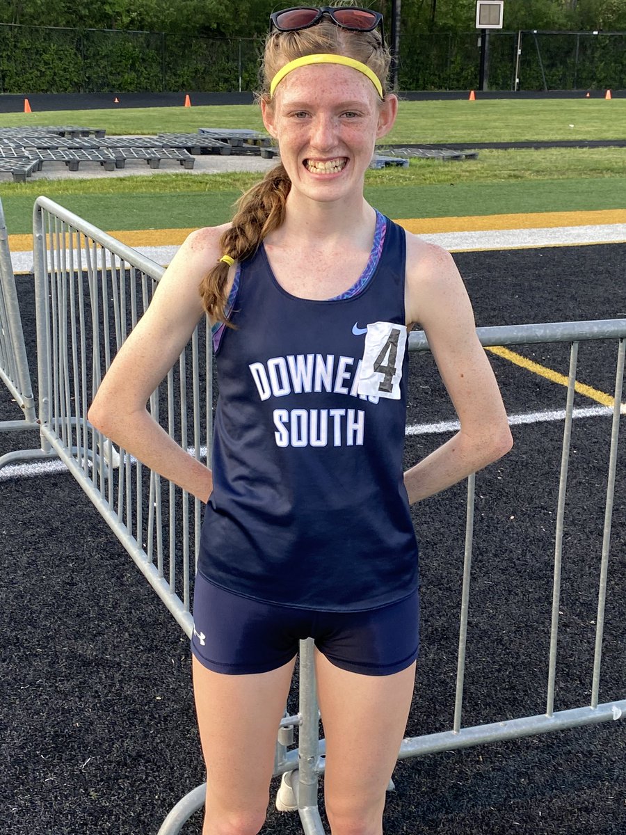 DGSCC's tweet photo. Congrats Sophia McNerney for winning the 3200m at the WWS Tiger Invite! Her time of 10:46.16 was less than a second off of Abby Kargol’s school record. @DGSSports #keepGettingBetter https://t.co/Wcz03jYCnV