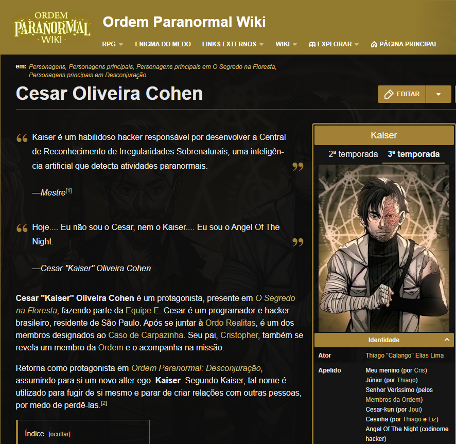 Equipe E, Ordem Paranormal Wiki