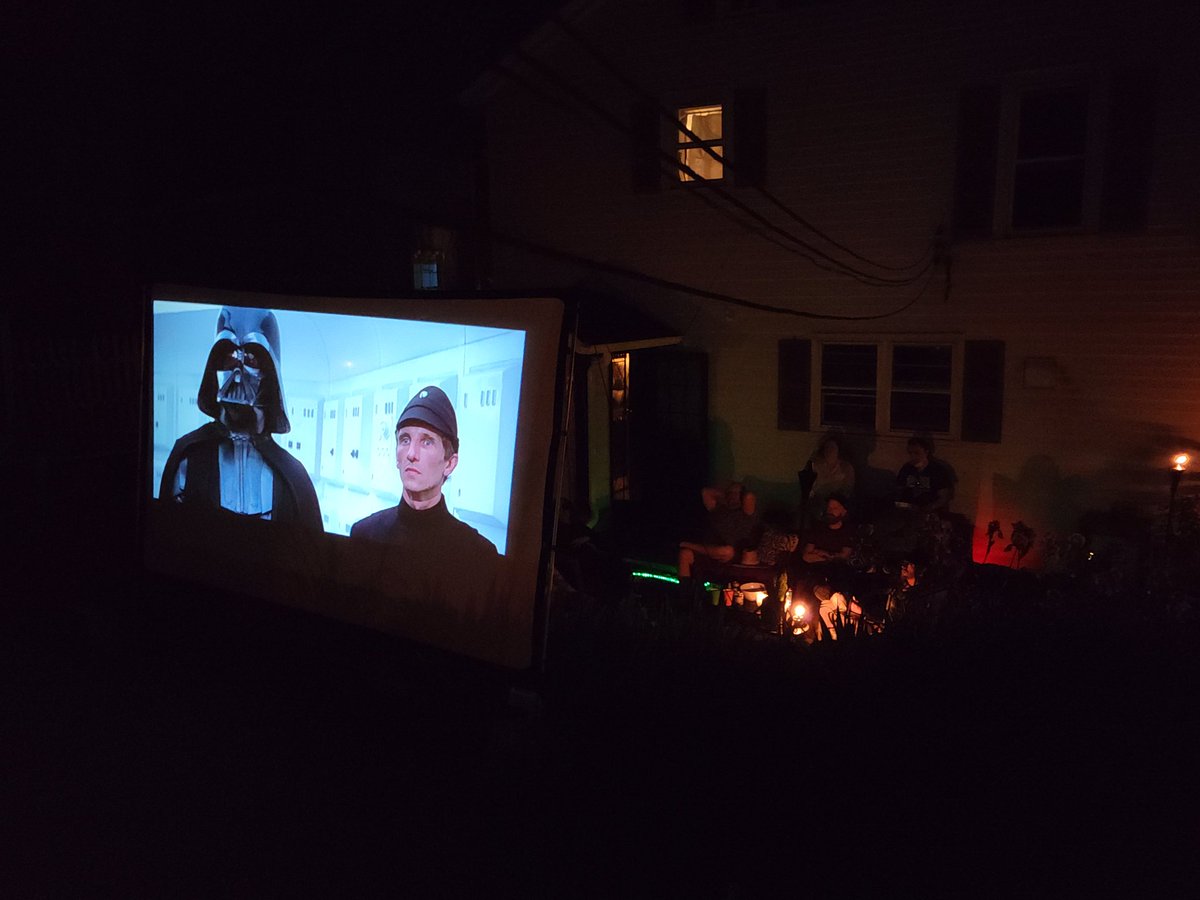 #backyardmovie night gets serious #starwars with the best of friends and family