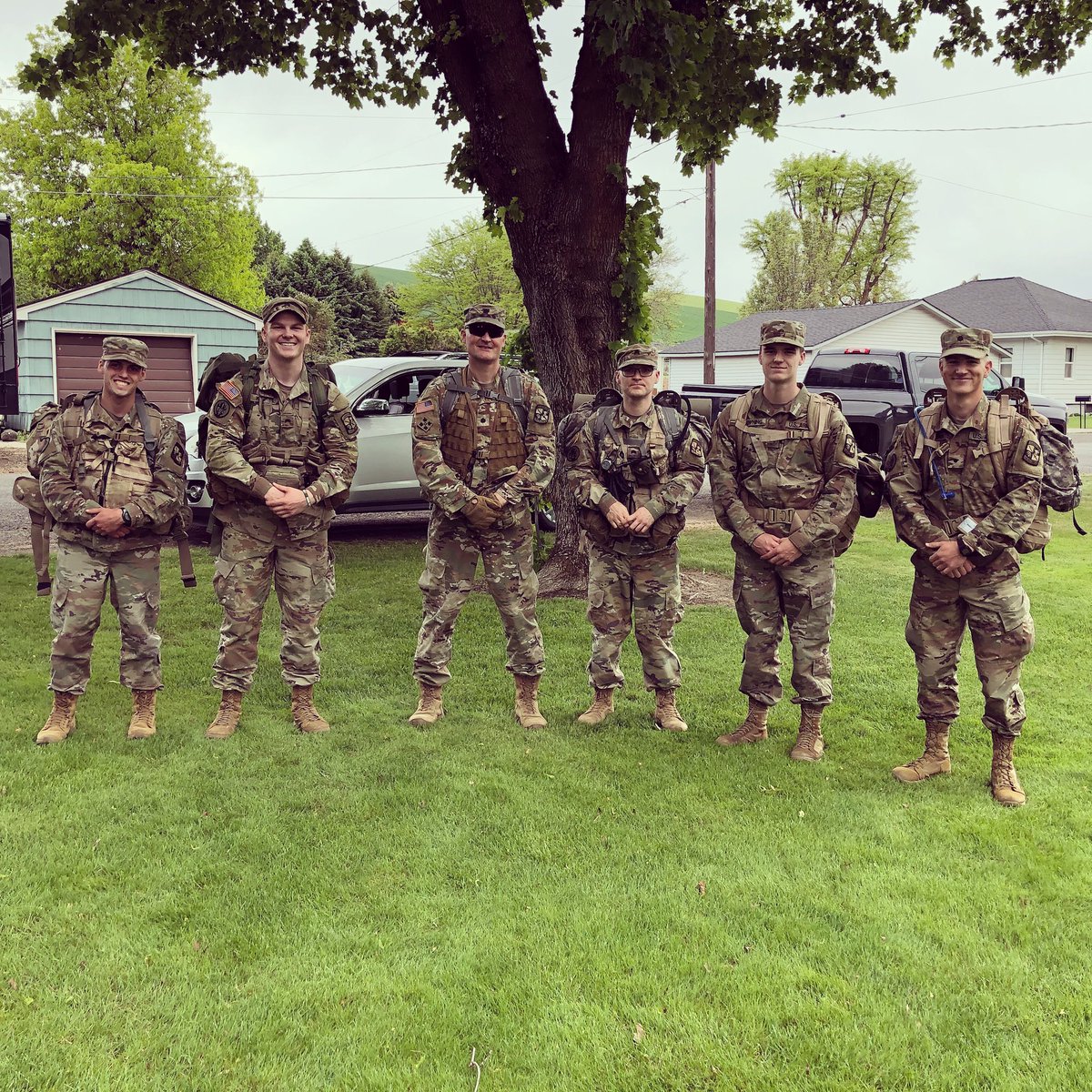 Great job by our Cadets today who ruck marched over 15 miles from Malden to St. John with veterans and first responders. The Cadets were helping raise money for a new fire department in Malden after it burned down in last year’s wildfire. #EagleStrong