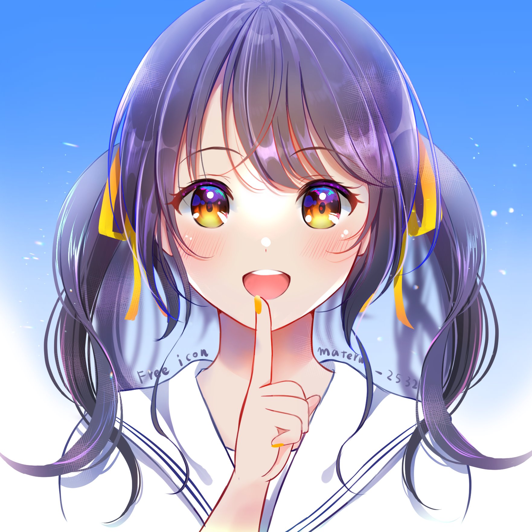 Twitter 上的 まてる フォロワー00名様企画 リクエストいただいた黒髪ツインテの女の子です フリーアイコン フリー アイコン女の子 使用条件 まてるの絵が好き トリミング以外の加工はしない 肩の文字が移ればトリミングおｋです ご