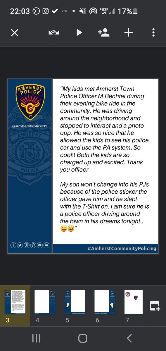 amherstpoliceny's tweet photo. [[AMHERST POLICE, NY] -- We received this message tonight. 🚔 Future police officer.

 "𝘔𝘺 𝘬𝘪𝘥𝘴 𝘮𝘦𝘵 𝘈𝘮𝘩𝘦𝘳𝘴𝘵 𝘛𝘰𝘸𝘯 𝘗𝘰𝘭𝘪𝘤𝘦 𝘖𝘧𝘧𝘪𝘤𝘦𝘳 𝘔.𝘉𝘦𝘤𝘩𝘵𝘦𝘭 𝘥𝘶𝘳𝘪𝘯𝘨 𝘵𝘩𝘦𝘪𝘳 𝘦𝘷𝘦𝘯𝘪𝘯𝘨 𝘣𝘪𝘬𝘦 𝘳𝘪𝘥𝘦 𝘪𝘯 𝘵𝘩𝘦 𝘤𝘰𝘮𝘮𝘶𝘯𝘪𝘵𝘺".... https://t.co/HCDNUnbOiF
