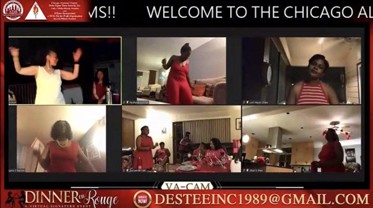 ChicagoDeltas's tweet photo. Are you enjoying #DinnerEnRouge with us and DJ Vince Adams? Meet the #ChicagoDeltas on Twitch TV...and donate to our important programming via PayPal using DesteeInc1989@gmail.com. #OneCAC #DST1913 https://t.co/JXzqelLXsR