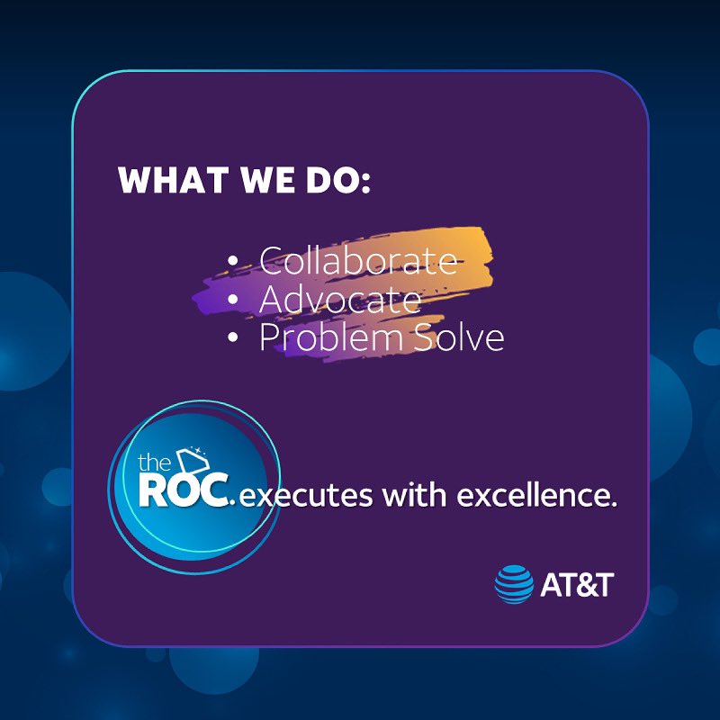 NO SILOS OVER HERE!  theROC is dedicated to creating collaborative opportunities for problem solving AT&amp;T Retail issues. We advocate for our teams to ensure Retail will EXECUTE WITH EXCELLENCE.
