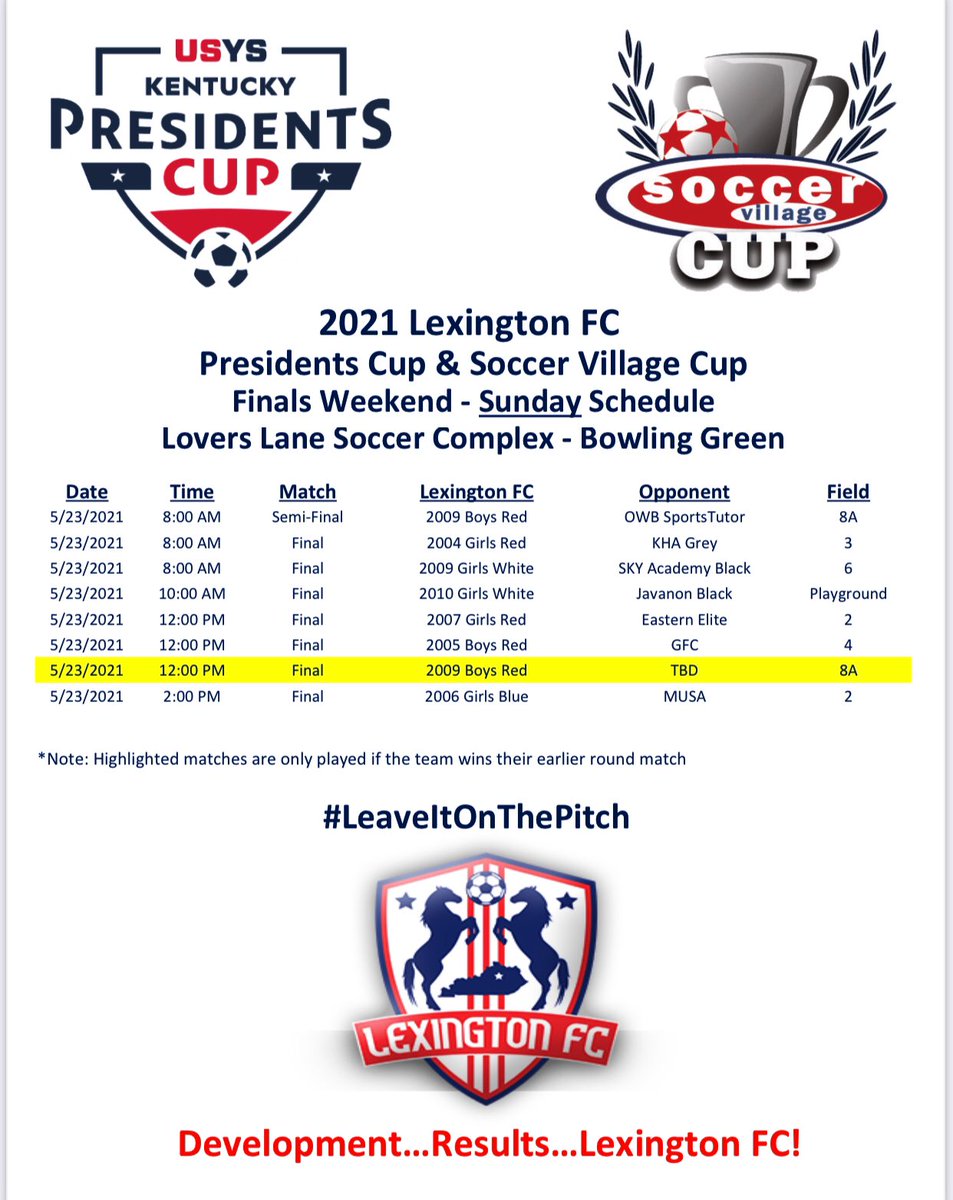 LexingtonFC1's tweet photo. We’re proud of all our teams that played down in Bowling Green today. Congratulations and good luck to these 7 teams that will competing for @KYYouthSoccer Presidents Cup and Soccer Village Cup Championships tomorrow. #LexFC #LeaveITOnThePitch ⚽️👊💪🏆 https://t.co/J3ENWrgQpz
