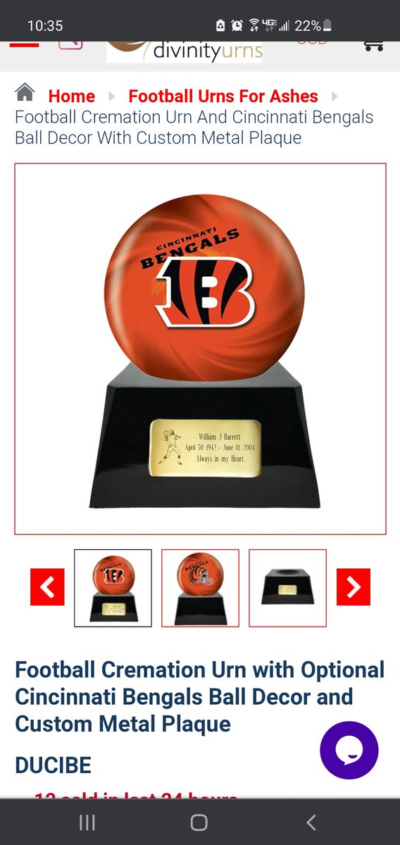 Burben423's tweet photo. @_jerrbear_ @BengalsCaptain At least your purchase is for while you are still alive. I told Teena I wanted this today. https://t.co/V7ydPkknEH