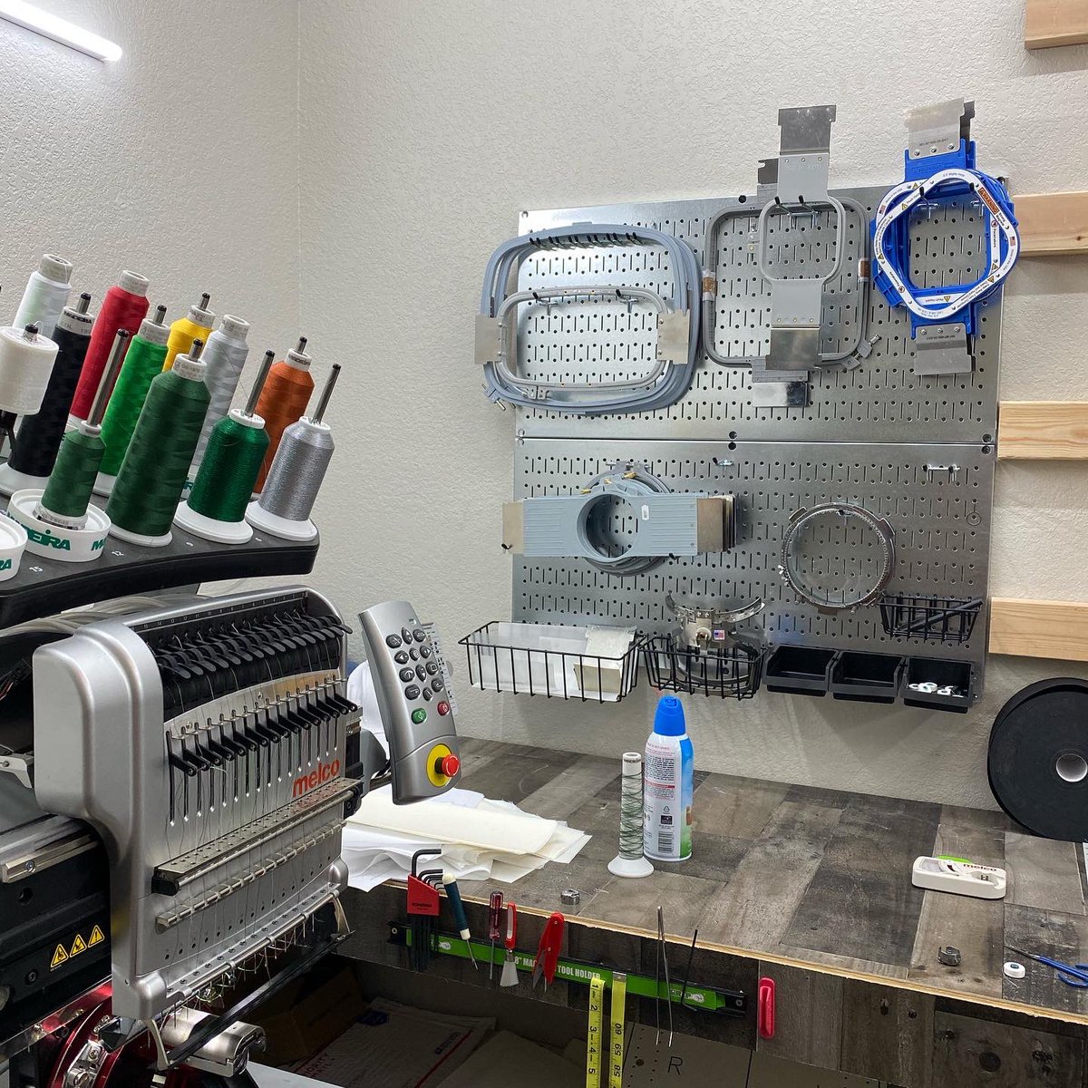 WickdStitchezTX's tweet image. #Pegs for days!! We added some new pegboard organization tools from the #WallControl store on #Amazon #wickedstitcheztx #customembroidery #customdigitization #veteranowned