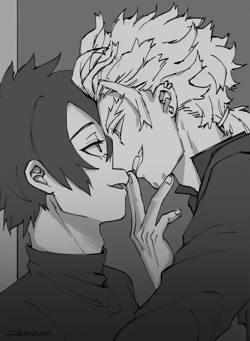 "shhh you can't"#dabihawks  Touya &amp; long[er] hair Hawks 