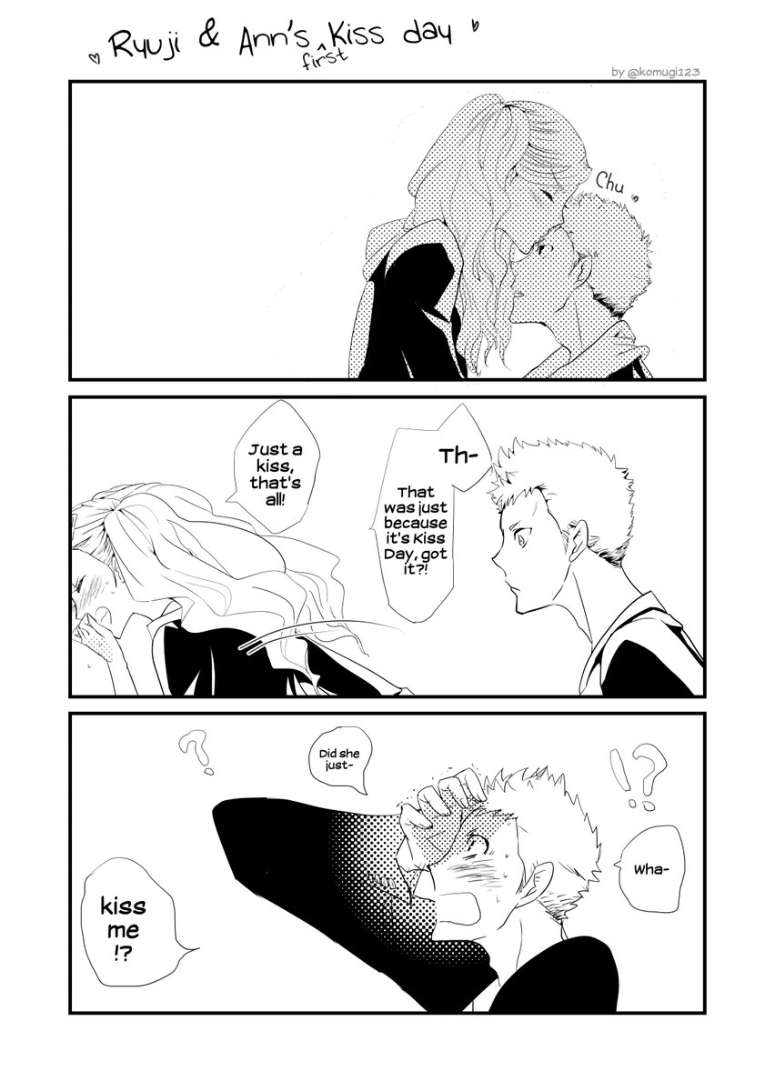 RYUANN comic Eng ver
one for KISS DAY, another is my first RYUANN comic drawn in 2017.
What a great translation❣

Translated by Jake Albano (@jacobalbano) https://t.co/jiYiJFUg3t 