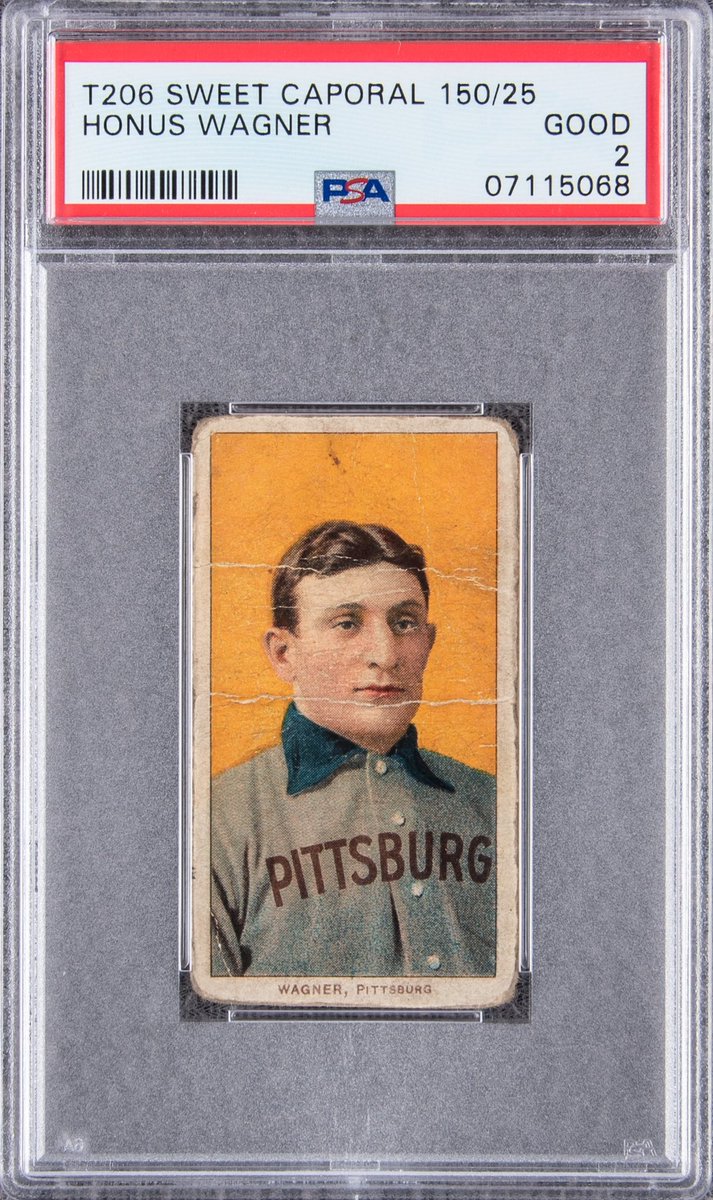 GoldinCo's tweet photo. Final Sale Price: $3,751,500
An all-time record for any Honus Wagner card.
The 5th most expensive card of all-time. https://t.co/2ltALpOrvK