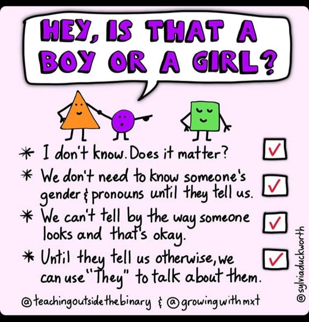QueerEdWithSam's tweet photo. Thanks to #teachingoutsidethebinary and #growingupmxt on Instagram for sharing great graphic to remind us how easy it is to chat about this stuff with kids (and grown-ups!) https://t.co/G4x2IeKbwq