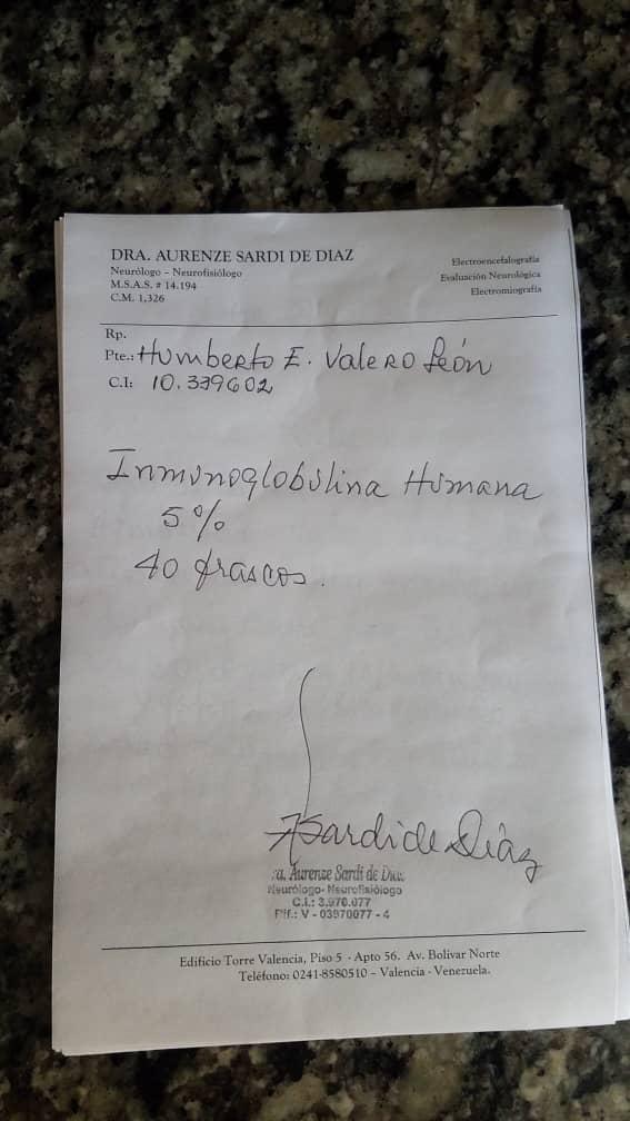 CaSandovalD's tweet photo. Te necesito! Mi tío, padrino y papá de mi mejor amigo necesita Inmunoglobulina Humana al 5% , está en Valencia, Venezuela.

Le fue recetado 40 frascos, cada uno tiene un valor superior a los 450 USD y no tenemos ni el dinero ni seguro.

Comparte por fa! https://t.co/9JMynGRNdS https://t.co/ElbnWio5MD