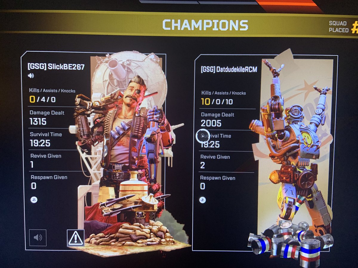 DatDudeKile's tweet photo. Finally got the #2KDamage game in #ApexLegends with @SlickBE_ setting me up with assists #GreaterSignGaming #WelcomeToTheGreaterSide #ThisDidntTakeMe3TimesToPost https://t.co/mJekp16nK3
