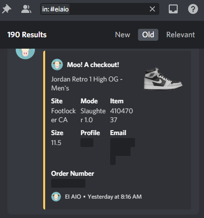 EIAIOBOT's tweet photo. With 3 running users, Jordan 1 Shadows were sent to the slaughterhouse yesterday morning. (200+ checkouts, many unlogged)

New mode is stable (Without the horses)

Want to join the harvest? Retweet and open DMs! https://t.co/4IbhwKQnc4