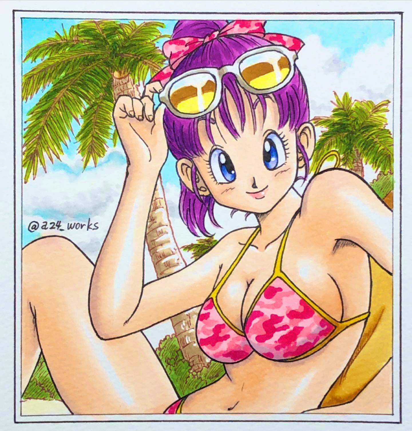 a24wks on X: 「夏のお嬢さん」 ドラゴンボール ブルマ ブルマさん ビキニ ドラゴンボールイラスト 鳥山明  鳥山明リスペクト コピック コピックイラス copic illustration manga dragonball  dragonballfanart bulma beach a24_works a24wks t ...