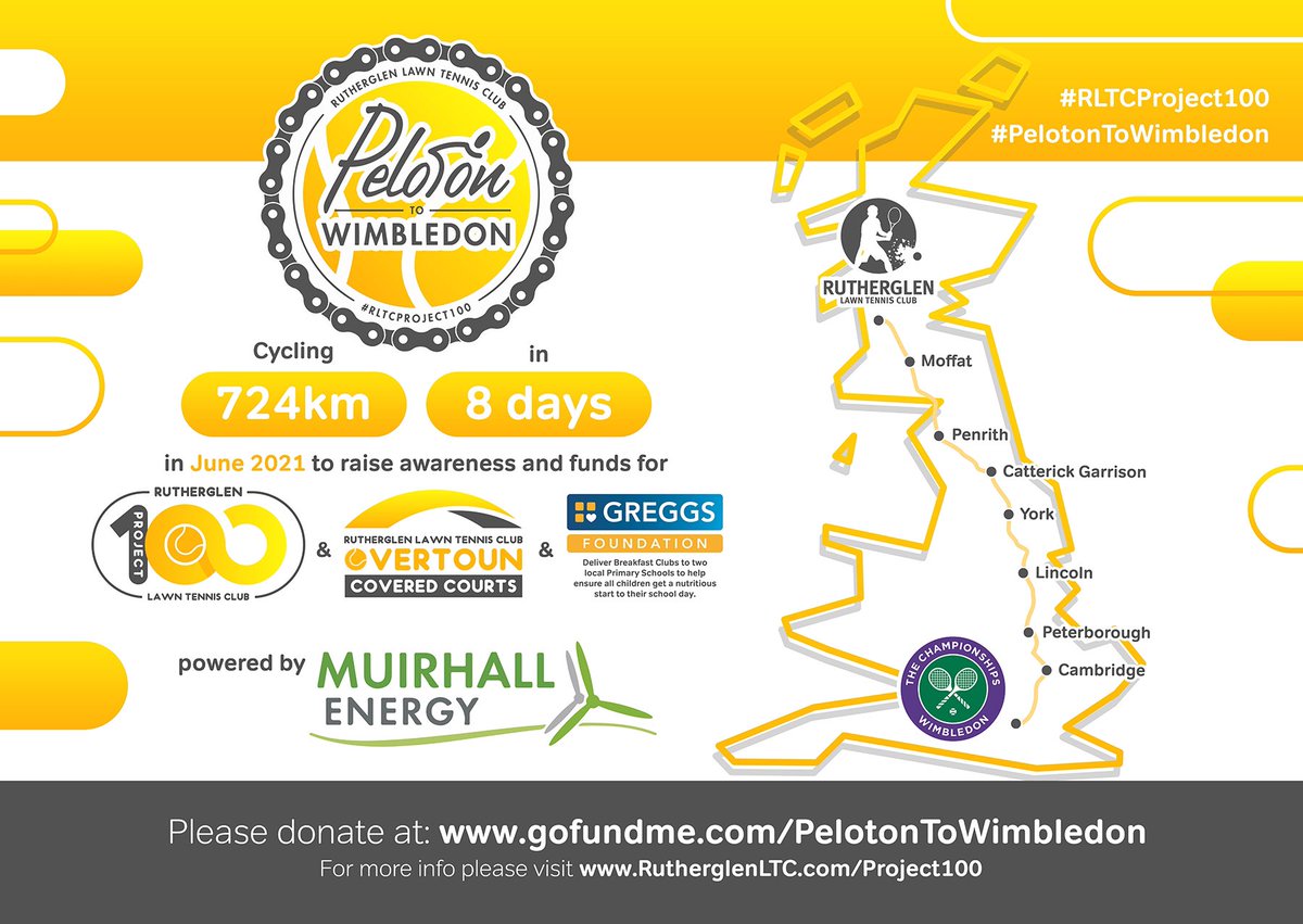 Peloton2SW19's tweet photo. Just 4 weeks till the Grand Depart!
#PelotonToWimbledon
🚴🏻🏴󠁧󠁢󠁳󠁣󠁴󠁿➡️🏴󠁧󠁢󠁥󠁮󠁧󠁿4️⃣☔️🎾
@GreggsOfficial @tennisscotland @RutherglenRef @MuirhallEnergy
👇
https://t.co/Ab4jMUnpy4 https://t.co/PEuQbk4dBM