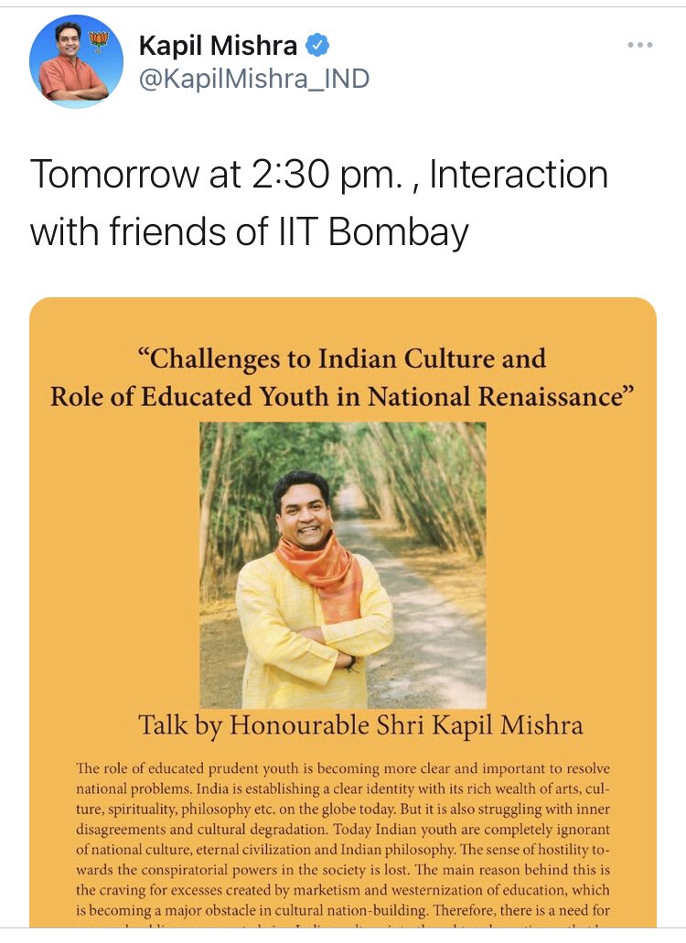smrutibombay's tweet photo. Hello @iitbombay What is wrong with you folks? Yes, you do STEM but do you not know anything about his background or politics? 

#IIT https://t.co/IV5jQj5Nia