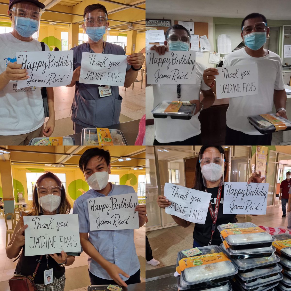 JDSponsorsPH's tweet photo. Thank you for your hardwork, frontliners of PGH ❤️ We are happy to see you smiling with our simple gift of love.
#REIDyMealsForFrontliners
HAPPY JAMESREID DAY
#AnotherChapterToREID https://t.co/hxTVjn7ZLp