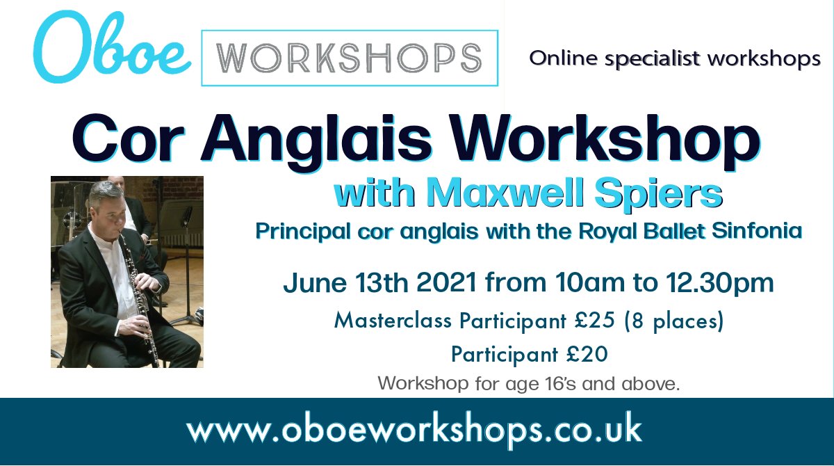 OboeWorkshops's tweet photo. We pride ourselves in our friendly, relaxed online workshops and welcome players of every level! Why not join us for our #CorAnglais workshop on 13th June with the fabulous Maxwell Spiers. 
https://t.co/dQ4zQkkeNg #oboe @audentiorsymph @HertsOrch @aylesburyorch @COCOrchestra https://t.co/q6kPbdq3HK