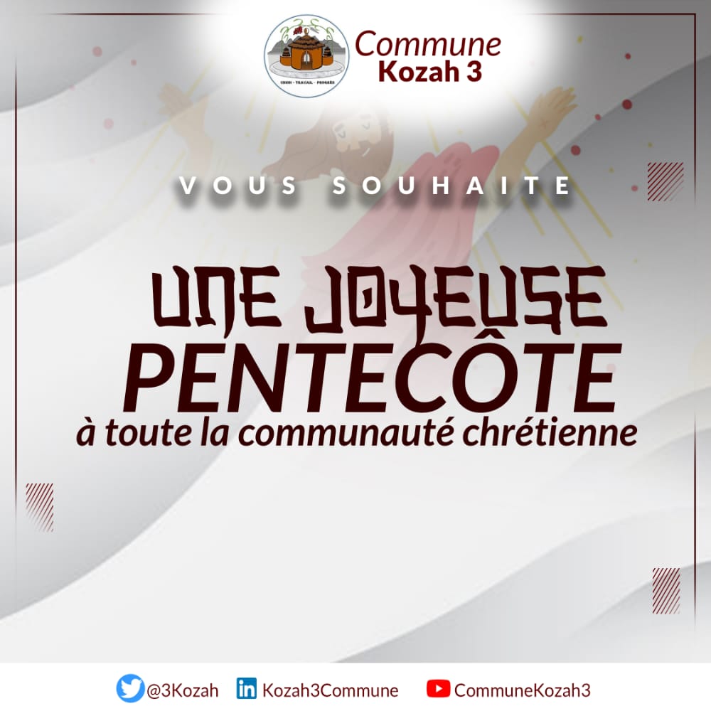 La Commune de kozah 3 souhaite une bonne fête à toute la communauté chrétienne
<a href="/SamiPissiyou/">PISSIYOU Sami Essokudjowu</a> ,<a href="/BatcholiA/">akbarbatcholi π</a> ,<a href="/Kozah2Mairie/">Mairie Kozah2</a> ,<a href="/FEGnassingbe/">Faure Essozimna GNASSINGBÉ</a> ,<a href="/DogbeVictoire/">Victoire Dogbe</a> ,<a href="/BozikeF/">Fidèle Passima BOZIKE</a> ,<a href="/JoiePelei/">PELEI Mawaba Joie</a> ,<a href="/3Kozah/">Kozah 3</a>