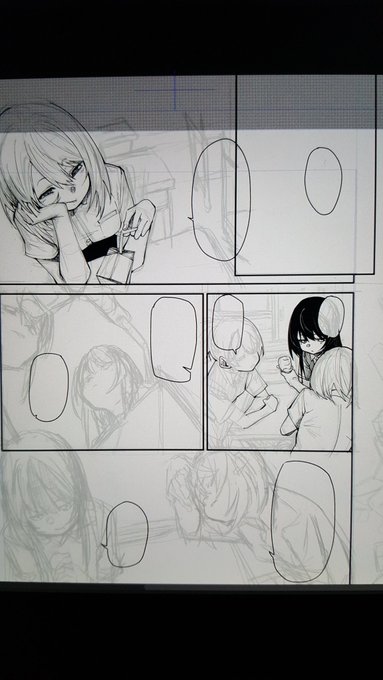 ペン入れ始めて気が付いた…
主役じゃない子が主役より初めに来てしまってる 