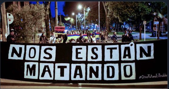 G_Pisarello's tweet photo. 🛑La violación de #DerechosHumanos en #Colombia está alcanzando cotas escandalosas.

@IvanDuque debe aceptar ya la misión de la @CIDH para verificar denuncias de desapariciones, asesinatos y agresiones sexuales durante las protestas.

El mundo debe hacerse eco de esta exigencia! https://t.co/8mSu9VKvNN