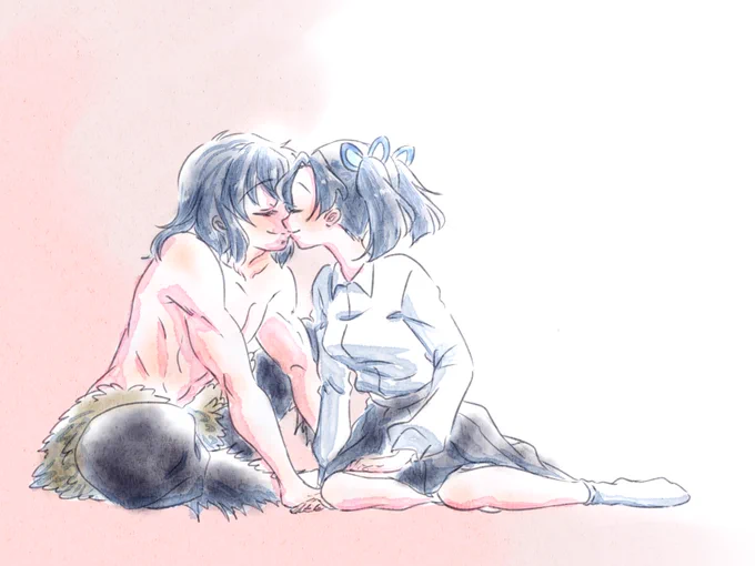 今日はキッスの日って本当ですか⁇
勢いで描いてしまいましたが、なんとうちの伊アオ、これが初キッスだってよ!

なんとなく色抜いたverも。 