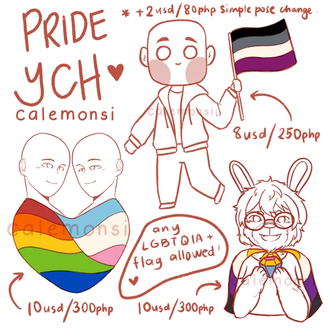 PRIDE YCH COMMISSIONS special commissions are open! let me draw you, your OC(s), fav characters, etc! i can draw human, anthro, furry, and kemonomimi!for personal use only. dm for inquiries.open until end of june! #furry #anthro #commissions #ych #anime 