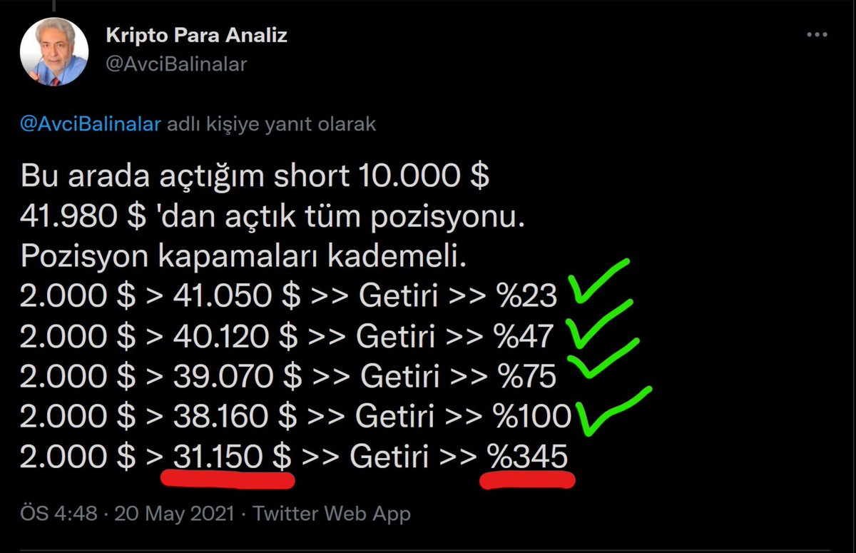 AvciBalinalar's tweet photo. Evett... Tüm pozisyonlar kapanmış. Sadece #Bitcoin  için açmış olduğumuz short pozisyonlardan 3 gün önceki duruyor. Bu da gerçekleştiğinde 10 'da 10 olmuş olacak. 58 K 'dan buyana hep düşer dedik.

Bir bomba daha var. Burada ilgi görmediği için sadece sitede paylaşayacağım. https://t.co/AttIrDwxNU