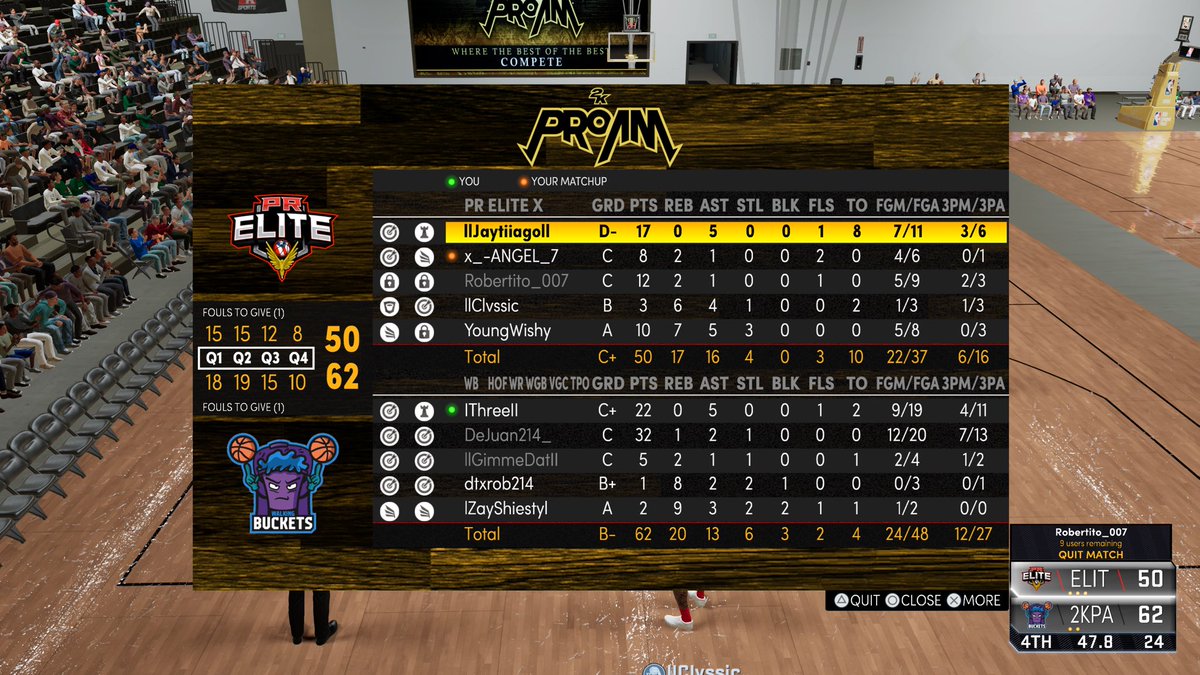 . GGs to <a href="/PRElite4/">PR Elite</a> as we win to advance to round 2 of the <a href="/WGBLeagues/">WGB Leagues</a> Playoffs 

♟:<a href="/ThreeDoncic/">👨🏼‍🦲</a>
🏹:@deemactmu 
🐎:<a href="/llGimmeDatll/">“llGimmeDatll ✊🏿 🇩🇴</a> 
🐎:<a href="/dtxrob/">Where’s Rob 👀</a> 
🔑:<a href="/Jumpoutzayy/">zae</a>

 <a href="/TexasStarrr_/">Jay Epps</a> <a href="/Big_Brudda_PURP/">Coach Purp</a> <a href="/2kCompGames/">Jelani Mitchell</a> <a href="/RankEm_/">RankEm</a> <a href="/2kCompGames/">Jelani Mitchell</a> @youFamousEnough