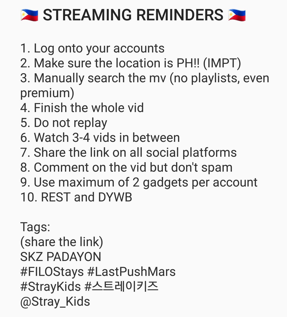 bbokjini's tweet image. IHAYAG ANG MABUTING BALITA 🇵🇭FILO STAYS STREAMING PARTY 🇵🇭
Itodo niyo na mga baks hanggang 10:59PM tayo today 😘

youtu.be/cDTG6o1vC2I

TAGS:
SKZ PADAYON
#FILOStays #LastPushMars
#StrayKids #스트레이키즈
@Stray_Kids