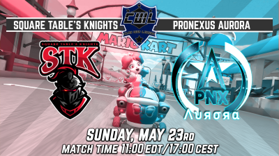 We have a fan favorite matchup this week: Square Table's Knights vs ProNeXus Aurora! Stk sits in 1st in their conference while PNX has a tied record with the 1st place team in the other. Find out who comes out on top! twitch.tv/mariokartcentr…