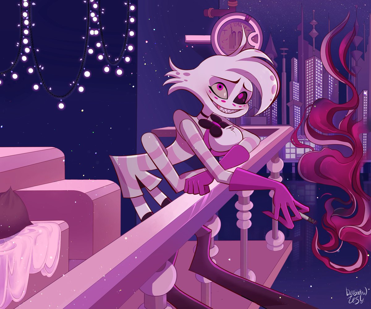 Oneixia's tweet image. Everything is piss of shit. but hey, isn't the view from up here bad?

..yeah
#huskerdust #angelhusk #HazbinHotel #fanart