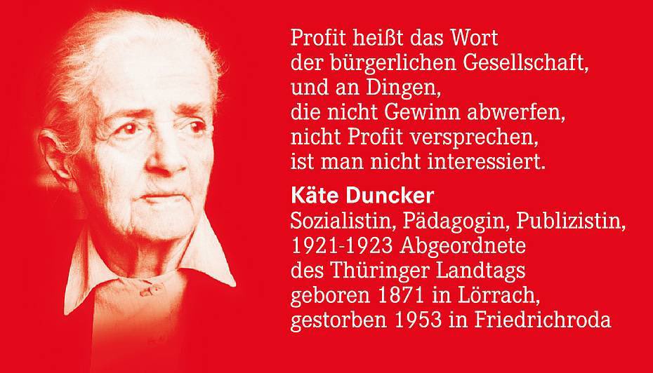 wellsow's tweet photo. Heute vor 150 Jahren wurde die Sozialistin Käte #Duncker geboren. Mitglied von #SPD &amp; #KPD, Pädagogin, Autorin &amp; Abgeordnete im @ThuerLandtag von 1921 - 1923. Eine kleine Biografie ist in „Gelebte Ideen: Sozialisten in #Thüringen“ von der @RLS_Thueringen: https://t.co/6u7bXtCCKC https://t.co/19nTRTT98h