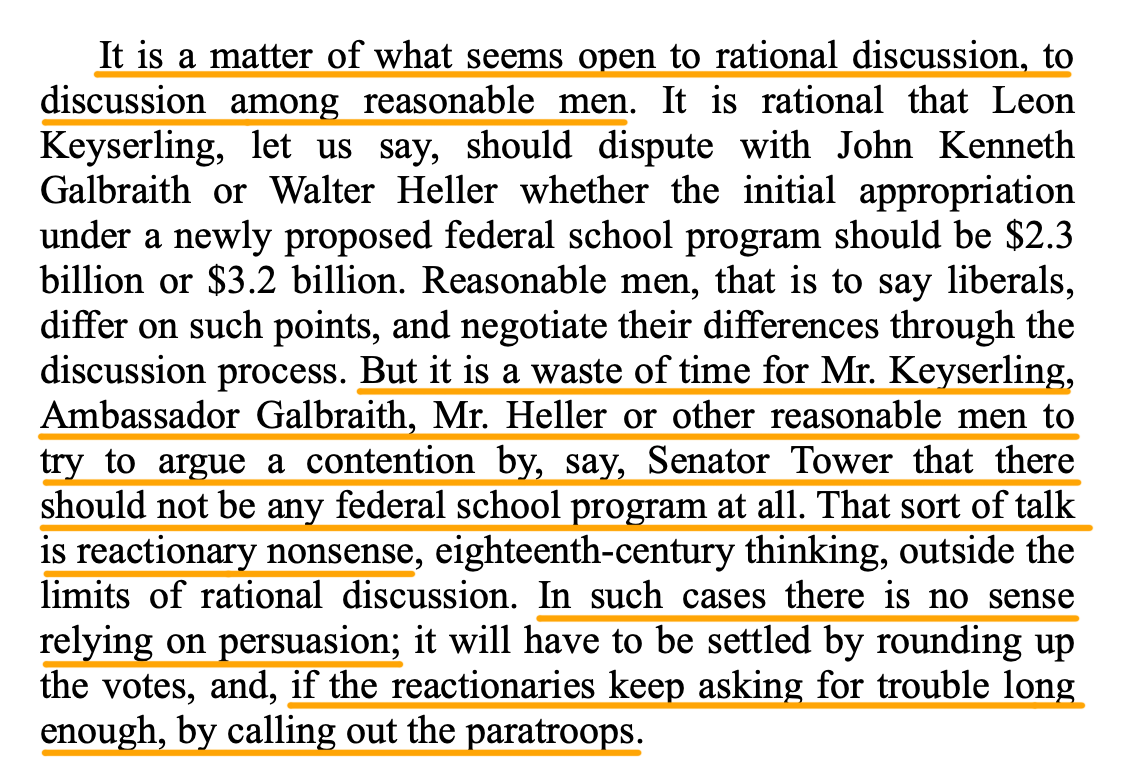 lol. Basically, for liberalism, "the science is settled" on everything, and if you resist "the science" of the consensus, you are, as it turns out, the only group liberalism is justified in wielding force againstFeel familiar?