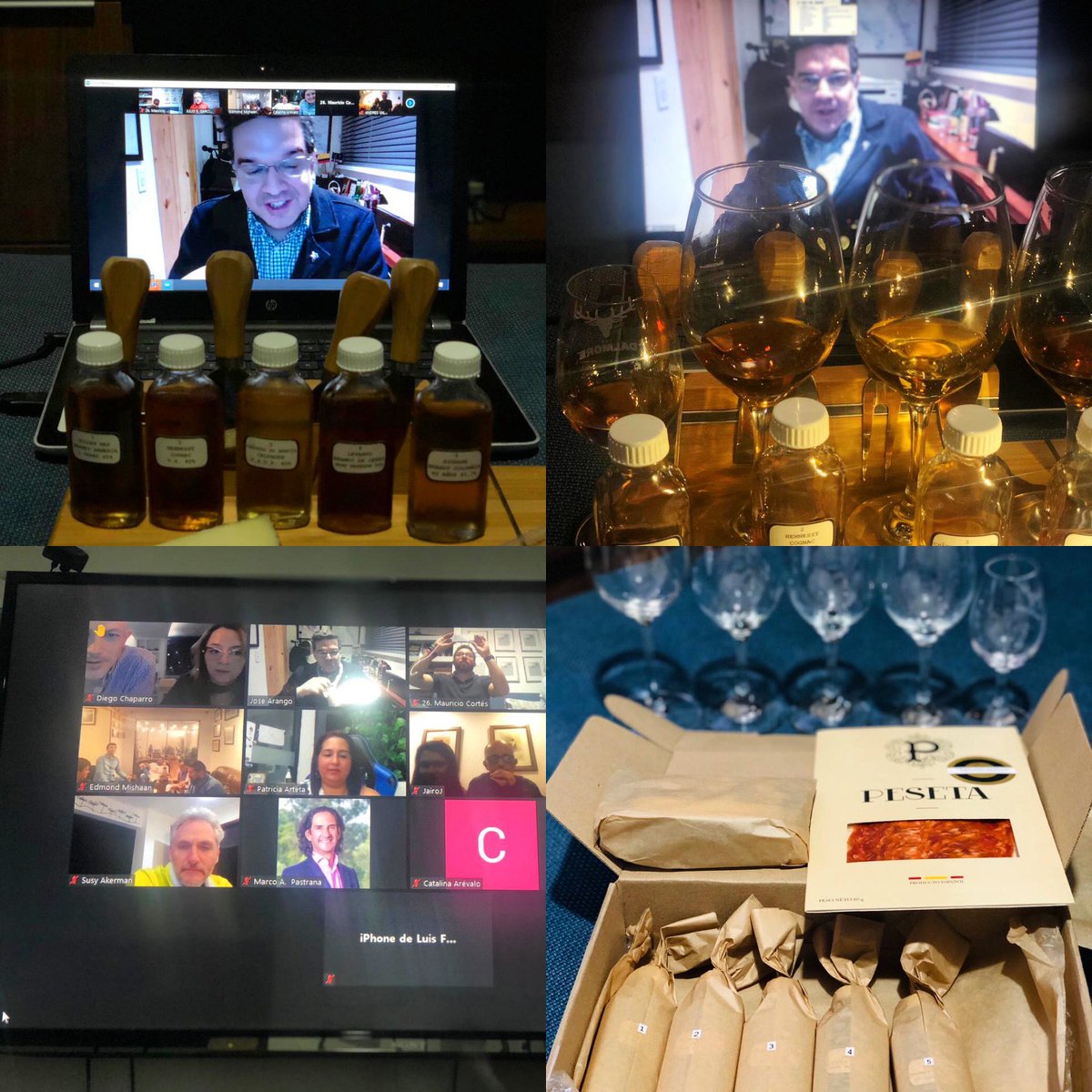JoseRafaArango's tweet photo. Noche de cata y amigos 🥃 #Brandy #Signare @BrandyDomecq 🇨🇴 #Goldenmap 🇦🇲 #brandylepanto 🇪🇸 🍇 #calvados #chateaudubreuil 🇫🇷 🍎 #Cognac #Hennessy 🇫🇷🍇 Noche memorable que brilló con el canto de la amistad 🙏🏻🥃 https://t.co/e1b4SwTRad