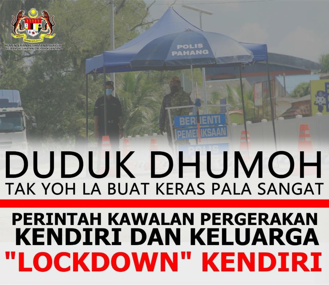 MOH KITA DUDUK DIRUMAH BERSAMA KELUARGA TERSAYANG.

SUMBER: PROMOSI PKD KUANTAN