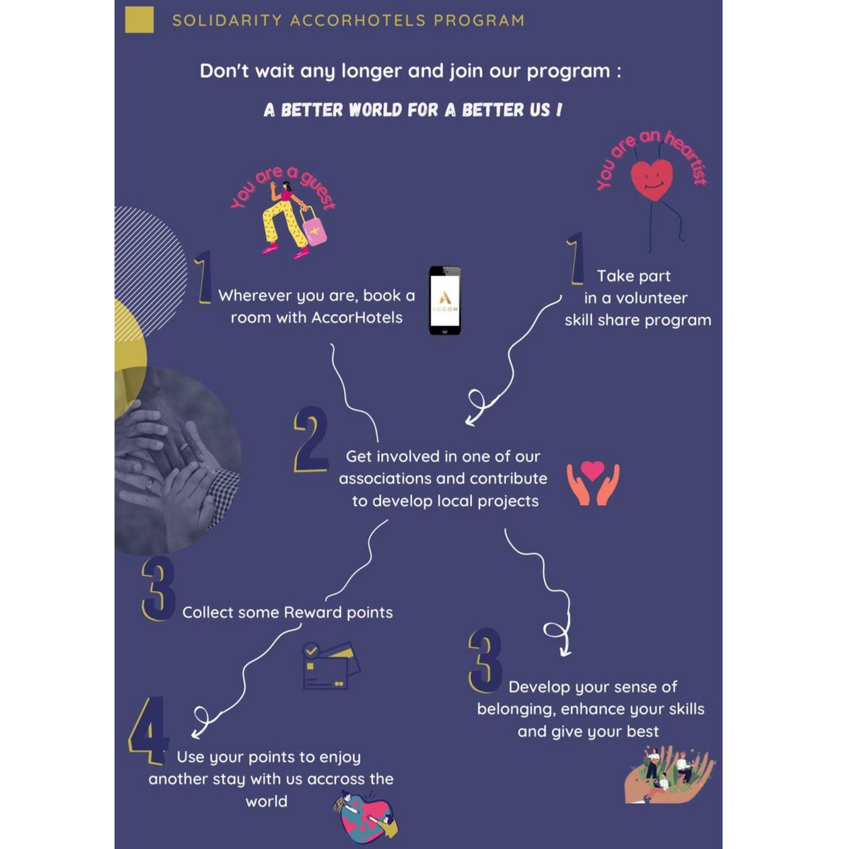 IRESTParis1's tweet image. DIMANCHE 23 MAI : DERNIER JOUR POUR VOTER !
Participation des étudiantes du Master M1 GATH @IRESTParis1 @SorbonneParis1 au #TakeoffChallenge organisé par Accor,
Soutenez-les et votez pour leur projet &quot;A neighbor you can count on !&quot;
accor.agorize.com/en/juries/gUZi…