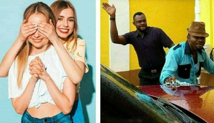 How girls                   How boys
Surprise from            surprise from 
behind                         behind