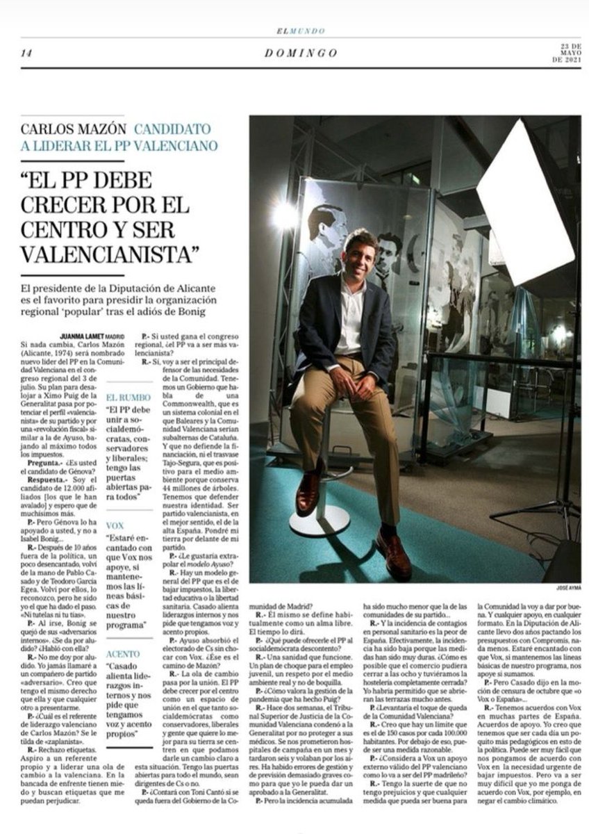 juanviperezaras's tweet photo. #MasCV #MasPP Un proyecto inclusivo y solidario, con un carácter propio de nuestro espíritu mediterráneo. Un baluarte para el centroderecha que debe apuntalar la llegada de @pablocasado_ a la Moncloa #SiSePuede @CarlosMazon40 el @ppcv que esta tierra necesita https://t.co/8pB2Jh5ut9