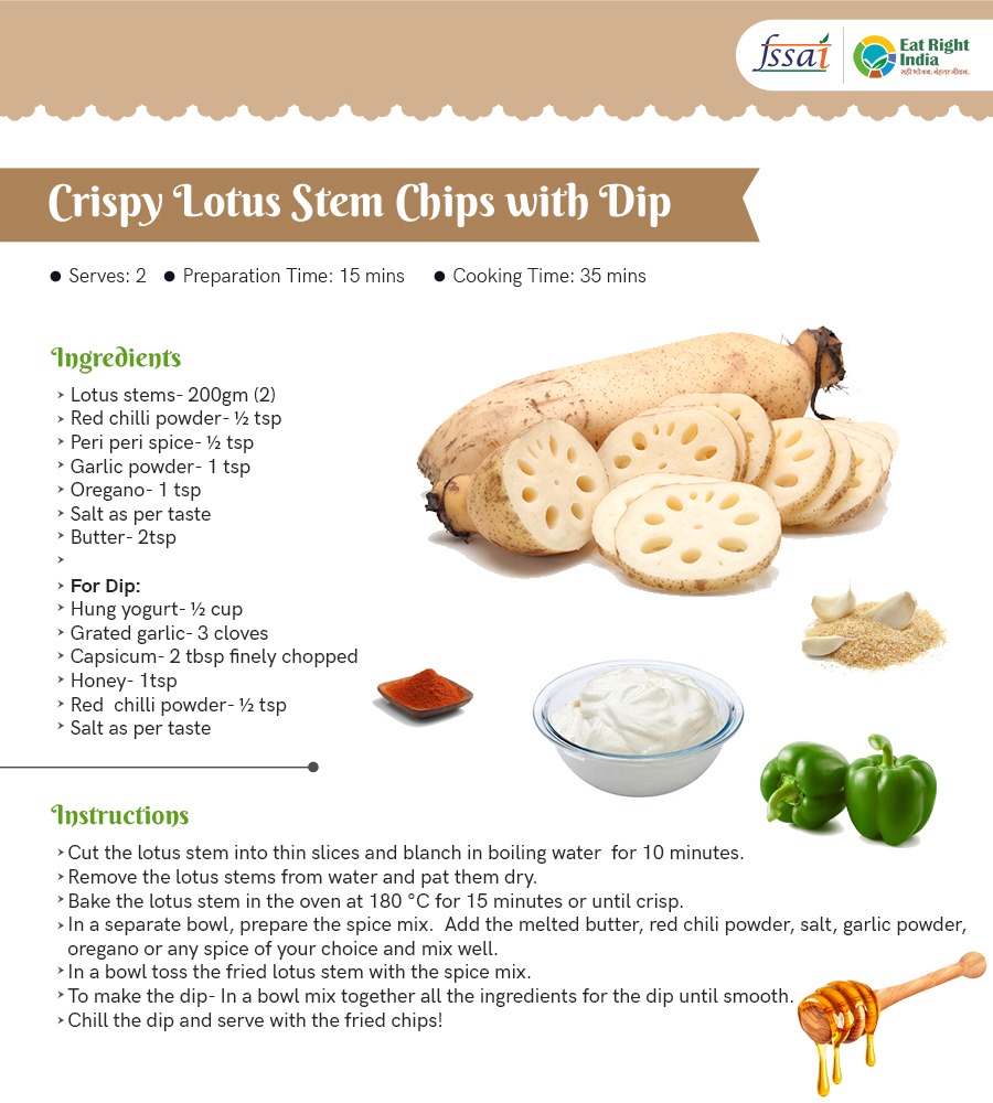 fssaiindia's tweet photo. Try out this Crispy Lotus Stem Chips today!

#RecipeRavivaar
#EatRightIndia https://t.co/dbZjuD7gub