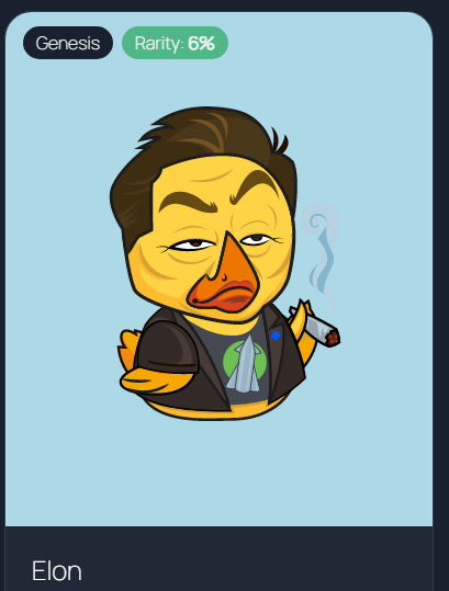 zomg313's tweet photo. Elon duck is best one!
#WavesDucks $WAVES #RideOnWaves 
https://t.co/sOW2q05NjR https://t.co/r8irKGpy5p