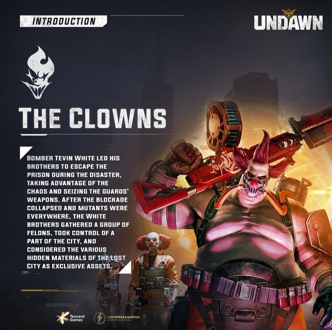 GameUndawn's tweet image. Hello Raven Squad , 
Today let me introduce you the Faction aka villains in Undawn World . 
The Clowns , Eagles , Owl Gang and Reivers .
Are you brave enough to challenge them all ? 

#Undawn #UndawnGame
#UndawnCommunity