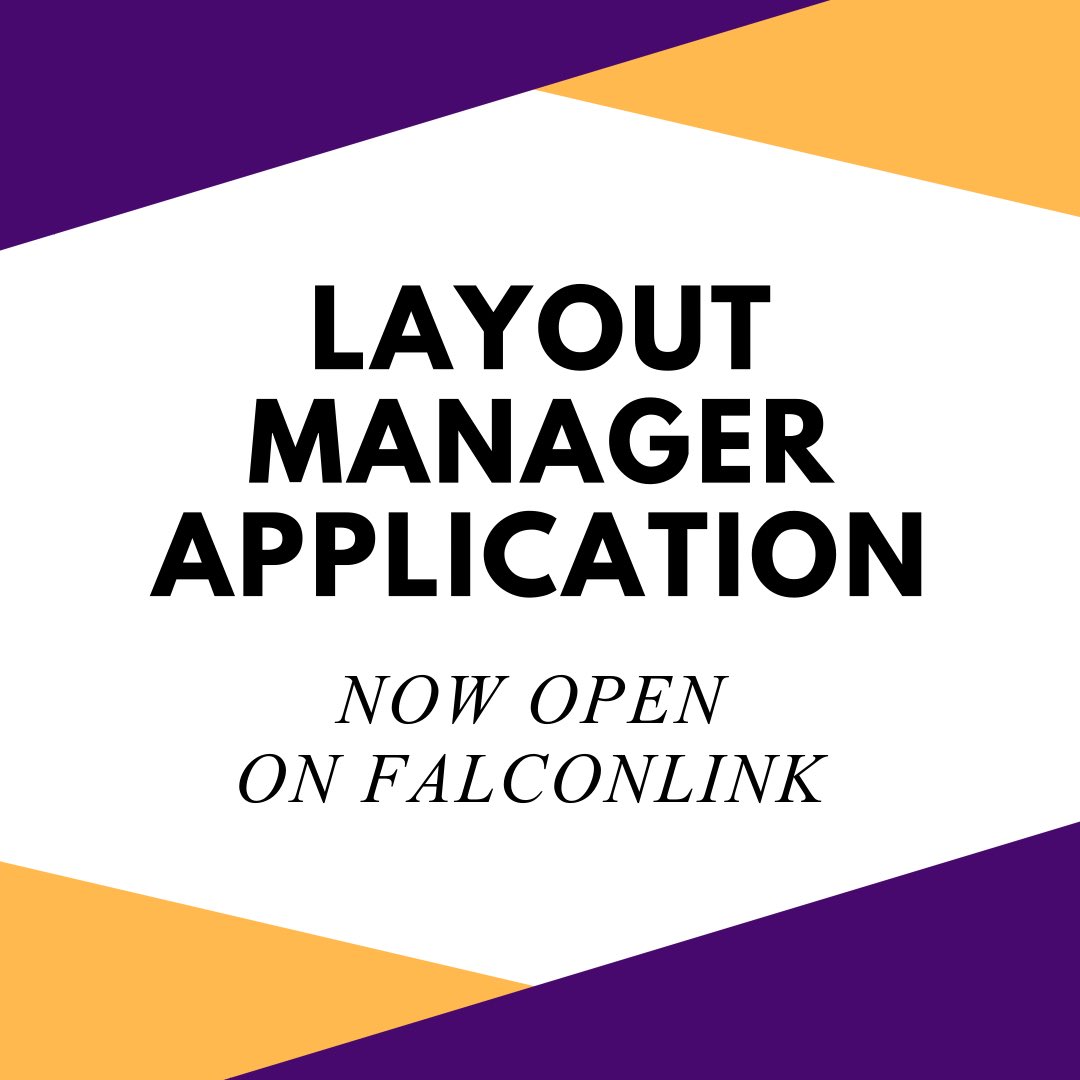 Layout manager applications are now open on FalconLink! Log in to your account to apply at falconlink.montevallo.edu

#studentnewspaper #reporter #studentpublication