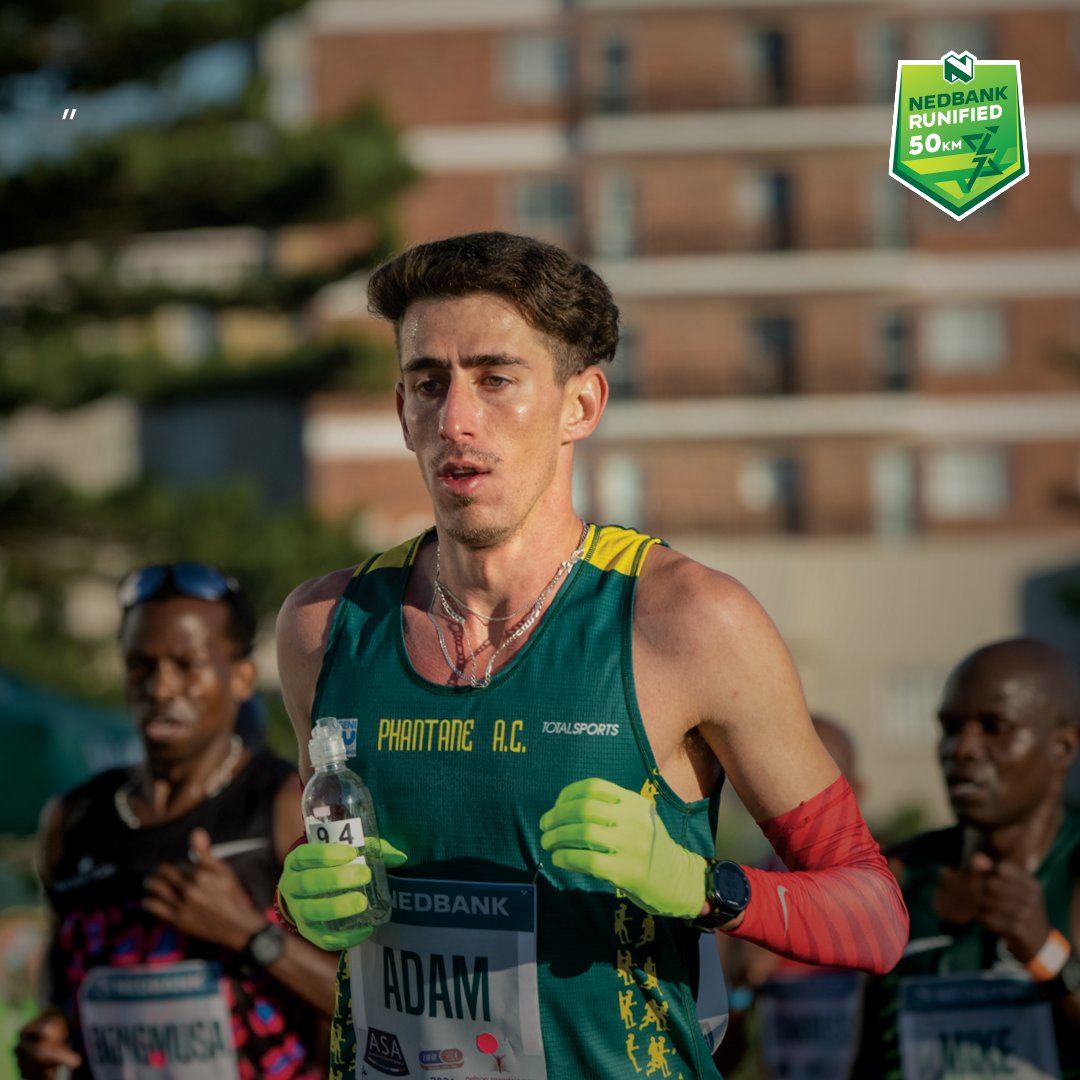 nedbanksport's tweet photo. Today @adamlipschitz becomes the first social runner to lead a men’s race in South Africa 🇿🇦 #NedbankRunified https://t.co/0LIEdUACAd